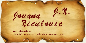 Jovana Niculović vizit kartica